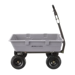 Gorilla Carts 800 Pound Capacity Heavy Duty Poly Yard Garden Steel Dump Utility Wheelbarrow Wagon Cart With 2 In 1 Towing ATV Handle, Gray -OUTSUNNY Sale Store GUEST 695e6548 c791 4481 9af3 2cda5bbef411