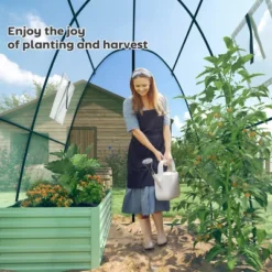 Outsunny 6' X 6' X 6.6' Hoop House Greenhouse With Sandbags And Hemmed PE Cover, Portable Walk-In Tunnel Green House With 2 Doors -OUTSUNNY Sale Store GUEST 6a5ef595 3e6c 4f39 bed3 88315e3f0700