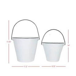 Set Of 2 Pail Wall Planters White Metal By Foreside Home & Garden -OUTSUNNY Sale Store GUEST 6be08924 6d58 4008 b99a 9b61923335a4