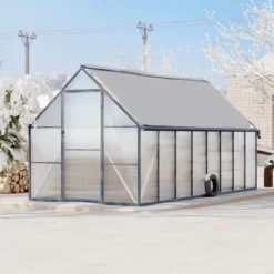 8 X 10/12/14/16FT Greenhouse, Heavy Duty Aluminum-Framed Polycarbonate Greenhouse With Roof Vent, Large GreenHouse For Outdoors (4 Different Size) -OUTSUNNY Sale Store GUEST 6befdee5 142a 41c1 8e10 fc6f9fcc9dab