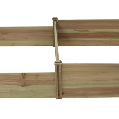 LuxenHome All Wood Two Sections Outdoor Raised Garden Bed Brown 5 LuxenHome All Wood Two Sections Outdoor Raised Garden Bed Brown - Image 5