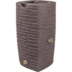 Good Ideas Impressions Riverwalk 50-Gallon Faux Slate Surface Dual Spigot Locations Rain Barrel W/2 Brass Spigots & Screen, Red Brick -OUTSUNNY Sale Store GUEST 6e04f3b8 9f8e 43dc 9bda 74807865785b