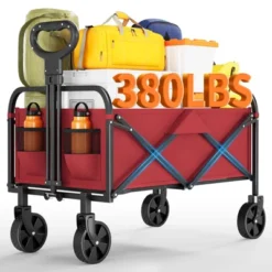 GustoWave Wagons Carts Foldable, GarveeLife Utility Collapsible Wagon With All-Terrain Wheels, Drink Holders & Adjustable Handle -OUTSUNNY Sale Store GUEST 6ea25ced ab7a 43bb b7d9 39e27dcf3748