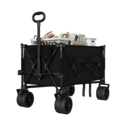 Wagon Cart, Folding Utility Heavy Duty Wagons Carts For Camping, All Terrain Beach Wagons Extended With Cup Holders, 500Lbs Weight Capacity -OUTSUNNY Sale Store GUEST 705e63ed 69b1 49b7 b3c0 5a8a0e93fbe9