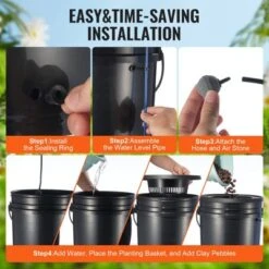 VEVOR DWC Hydroponics Grow System, Hydroponic Growing System With Top Drip Kit, Deep Water Culture 5-Gallon 2 Buckets, With Air Pump, Black -OUTSUNNY Sale Store GUEST 708e8b15 06b3 48f4 95c5 ebd1041196ba