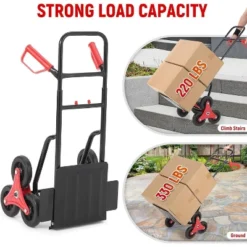 Acekool Stair Climbing Dolly, 2-in-1 Folding Hand Truck With 6 Wheels, Telescoping Handle, 330 Lbs Load For Stairs, Moving, Storage -OUTSUNNY Sale Store GUEST 70a49ca9 2a32 49da 8361 444cc33f6357