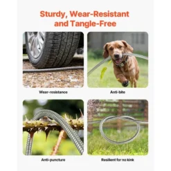 VEVOR Metal Garden Hose 75 Ft, Rust Proof Stainless Steel Water Hose, Heavy Duty Backyard Hose With 10 Function Nozzle, Silver -OUTSUNNY Sale Store GUEST 70da2f1a d562 49f2 85e6 0b42dd6de0fb 1