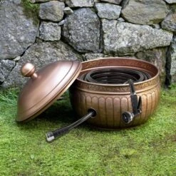 La Jolla Copper Finish Hose Pot With Lid - Good Directions -OUTSUNNY Sale Store GUEST 7104df39 7e57 42a9 8179 1e840ee9d55f