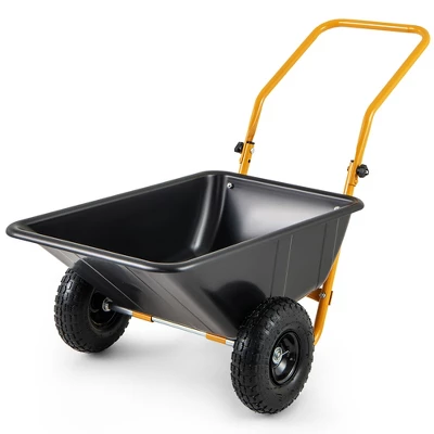 Tangkula Dual-Wheel Wheelbarrow W/ Pneumatic Tires 330 LBS Load Capacity 21 Gal Volume 11 Tangkula Dual-Wheel Wheelbarrow W/ Pneumatic Tires 330 LBS Load Capacity 21 Gal Volume - Image 11