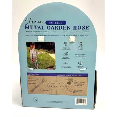 BERNINI 40' Chroma Purse Handle Metal Garden Hose White 5 BERNINI 40' Chroma Purse Handle Metal Garden Hose White - Image 5