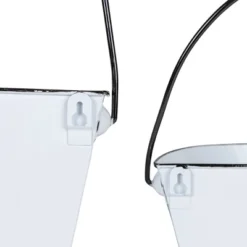 Set Of 2 Pail Wall Planters White Metal By Foreside Home & Garden -OUTSUNNY Sale Store GUEST 744ca710 3396 4fa9 ba34 5b69d441033a