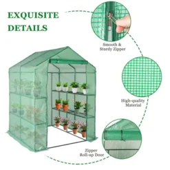 Walk-in Greenhouse For Outdoors, 58"x58"x75" Plant House With 8-Tier Grid Shelves For Seed Starting & Potted Plants -OUTSUNNY Sale Store GUEST 7484078f 22bd 4556 9bd6 fdc41b4d2d46