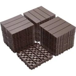 Plastic Interlocking Deck Tiles, 12.00"x12.00" (Pack Of 44). Patio, Outdoor Waterproof, All-weather For Garden -OUTSUNNY Sale Store GUEST 74f37b0b 5c9c 4327 afb1 4340050dcb9e