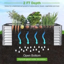 Costway Raised Garden Bed Large Metal Planter Box Kit For Vegetable Herb 6' X 3' X 2' -OUTSUNNY Sale Store GUEST 75ab0723 1939 4e25 af2c 62c1406fb691
