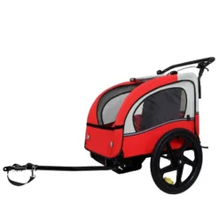 2-in-1 Double 2 Seat With 5-point Safety Harnesses Bicycle Bike Trailer Jogger Stroller For Kids Children Foldable Collapsible W/Pivot Front Wheel -OUTSUNNY Sale Store GUEST 76676e53 825e 4fae 92e3 adf4aabe5fc9