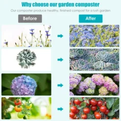 Costway Tumbling Composter 40 Gallon Garden Rotating Compost Bin With Dual Chamber Black/Green -OUTSUNNY Sale Store GUEST 76efa1b4 7e8f 4dd2 9d45 1d3fe01d949a