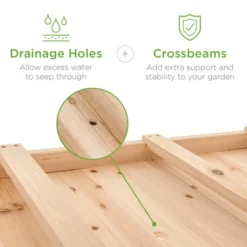 Best Choice Products Raised Garden Bed 48x23x32in Wood Mobile Elevated Planter W/ Wheel Locks, Shelf, Liner -OUTSUNNY Sale Store GUEST 7803d1e6 7974 4ac5 b8bf dff39ca380d2