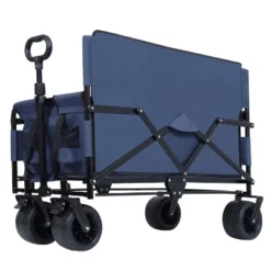 3-in-1 Convertible Folding Wagon Cart With Bench Seat & Rear-Mounted Folding Tabletop - 500lbs Heavy-Duty Utility Wagondark Blue -OUTSUNNY Sale Store GUEST 7be6b43a f6f9 4970 b7fc 8fb49caa2578 1