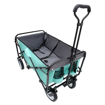 Collapsible Foldable Wagon Cart With Strapping System Beach Wagon Utility Cart Utility Wagon Grocery Car Green 1 Collapsible Foldable Wagon Cart With Strapping System Beach Wagon Utility Cart Utility Wagon Grocery Car Green