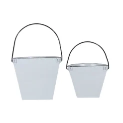Set Of 2 Pail Wall Planters White Metal By Foreside Home & Garden -OUTSUNNY Sale Store GUEST 858230e3 69da 4a18 b818 13dce8239744