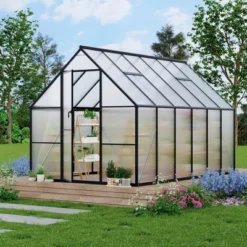 Aluminum-Framed Polycarbonate Greenhouse, Heavy Duty, With Quick Setup Structure And Roof Vent, Large Enhanced Aluminum GreenhouseKit For Outdoors -OUTSUNNY Sale Store GUEST 863e9c1d af44 414c aba1 a7471754cc39