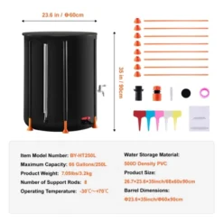 VEVOR Collapsible Rain Barrel, 66 Gallon/250 L Portable Rain Water Collection Barrel, PVC Rainwater Collection System With Spigots And Overflow Kit -OUTSUNNY Sale Store GUEST 87d330c8 f990 4031 ab29 fdcfdaf05bcb