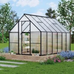 6x7ft Sturdy Aluminum Greenhouse With Polycarbonate Panels, Quick Assembly, Adjustable Roof Vent & Weather-Resistant Design For Outdoor Gardening -OUTSUNNY Sale Store GUEST 889b453f 9d76 425a 953f 180bc5ecf4ec