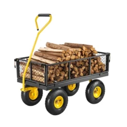 VEVOR 500 Lbs Steel Garden Cart, Heavy Duty Garden Wagon Cart Pullable On Wheels, Metal Yard Utility Wagon Carts With 10" All Terrain Tires, Black -OUTSUNNY Sale Store GUEST 88bd30ea c6b8 4437 b06b 3406eb9d669b