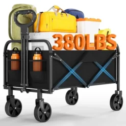 GustoWave Wagons Carts Foldable, GarveeLife Utility Collapsible Wagon With All-Terrain Wheels, Drink Holders & Adjustable Handle -OUTSUNNY Sale Store GUEST 8b435bfb b4d8 4e9d ba03 ad2b4b33881c