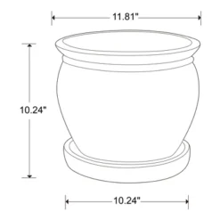 Southern Patio Wisteria 12 Inch Diameter Ceramic Indoor Outdoor Garden Planter Pot Urn With Saucer For Flowers, Herbs, And Plants -OUTSUNNY Sale Store GUEST 8b932206 6d89 4759 b456 5a8ff5b6e866