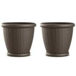Suncast Willow 18-Inch Diameter Durable And Lightweight Decorative Wicker Patio Planter Pot With Drillable Drain Holes, Java (2 Pack) 11 Suncast Willow 18-Inch Diameter Durable And Lightweight Decorative Wicker Patio Planter Pot With Drillable Drain Holes, Java (2 Pack) -OUTSUNNY Sale Store GUEST 8d03bd13 3b84 4b8c 8888 e43d914bae1a
