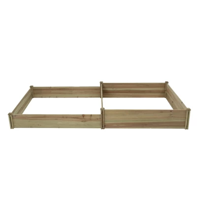 LuxenHome All Wood Two Sections Outdoor Raised Garden Bed Brown 4 LuxenHome All Wood Two Sections Outdoor Raised Garden Bed Brown - Image 4