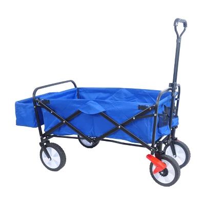 Folding Wagon Garden Shopping Beach Cart (Blue Colour) 2 Folding Wagon Garden Shopping Beach Cart (Blue Colour) - Image 2