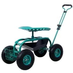 DSVIMOY Rolling Garden Scooter, Garden Cart Seat With Wheels And Tool Tray, 360 Swivel Seat, Green, 42.5"*17.7"*22.4" -OUTSUNNY Sale Store GUEST 90d3ba34 1dd1 422d 8aa8 812dbb9f333d