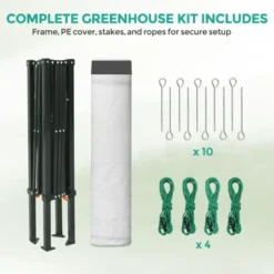 EAGLE PEAK 8x8 Portable Walk In Greenhouse , Heavy Duty Pop Up Green House, Front Roll Up Zipper Entry Door And Mesh Windows -OUTSUNNY Sale Store GUEST 9187ec35 c71e 4078 a21b c5a290cbda3e