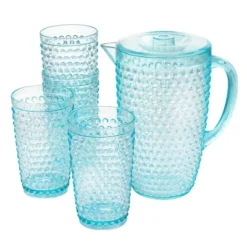 Gibson Home Malone 5 Piece Plastic Pitcher And Tumbler Set In Light Blue -OUTSUNNY Sale Store GUEST 936156dc 797b 4aac bd17 4b38d8a6d372