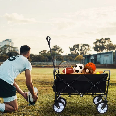 Minimeetall Strap Collapsible Foldable Wagon Cart With Strapping System, Beach Wagon , Utility Cart , Utility Wagon Grocery Cart Black 5 Minimeetall Strap Collapsible Foldable Wagon Cart With Strapping System, Beach Wagon , Utility Cart , Utility Wagon Grocery Cart Black - Image 5