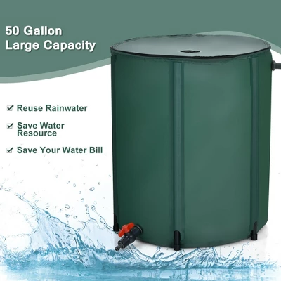 Costway 53 Gallon Portable Rain Barrel Water Collector Collapsible Tank W/Spigot Filter 4 Costway 53 Gallon Portable Rain Barrel Water Collector Collapsible Tank W/Spigot Filter - Image 4