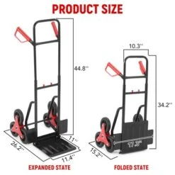 Stair Climbing Dolly, 330 Lbs Weight Capacity, Foldable Hand Truck With 6 Rubber Wheels -OUTSUNNY Sale Store GUEST 95d7d434 db21 4666 9278 ae6f47fa4653