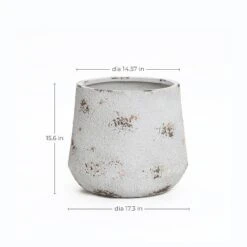 LuxenHome Rustic Planter – Off-White Round MgO Pot With Brown Accents & Plug 15 LuxenHome Rustic Planter – Off-White Round MgO Pot With Brown Accents & Plug -OUTSUNNY Sale Store GUEST 960074cd e294 41be 832f 8ca877060a18