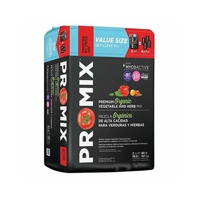Premier Horticulture PRO-MIX Premium Organic Vegetable & Herb Mix With MYCOACTIVE Technology, OMRI Listed, Compressed Bale, 2 Cu Ft 1 Premier Horticulture PRO-MIX Premium Organic Vegetable & Herb Mix With MYCOACTIVE Technology, OMRI Listed, Compressed Bale, 2 Cu Ft