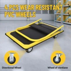 Heavy Duty Foldable Platform Hand Truck, Rolling Push Cart Dolly, Portable Moving Cart For Storage -OUTSUNNY Sale Store GUEST 97e82eb3 b714 4d44 87e9 ce337b5fc91e