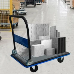 ORRD 660lbs Heavy Duty Flatbed Cart, Foldable Platform Hand Truck With 360° Swivel Wheels, Blue -OUTSUNNY Sale Store GUEST 9849b710 d009 47a5 a139 137aa998a43f