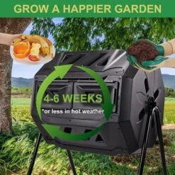 Swtroom Outdoor Plastic Dual Chamber 360 ⁰ Tumbling Composter Bin For Garden Kitchen Yard 35 Gallon -OUTSUNNY Sale Store GUEST 9919d9fd 71df 4974 a13c 0d32ef7eaabe