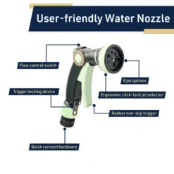 Kings County Tools Garden Hose Nozzle, Mint