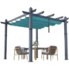 Acekool Aluminum Pergola With Retractable Canopy, Modern Outdoor Sun Shade Shelter
