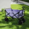 100L Collapsible Folding Beach Wagon Cart With 220Lbs Large Capacity, Wagons Carts Heavy Duty Foldable With Big Wheels