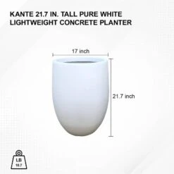 Rosemead Home & Garden, Inc. Concrete Outdoor Planter Pot White 17"x17" -OUTSUNNY Sale Store GUEST 9f00584b 659e 4d91 8626 d9cde1a27a19