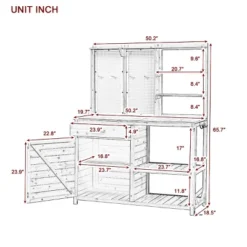 Outdoor Potting Bench, Garden Workstation For Planting, Potting Bench With Shelves And Adjustable Storage, Wood Potting Bench-Coolbibila -OUTSUNNY Sale Store GUEST 9f9700c3 75f0 431b a804 7dc41d42e9f8
