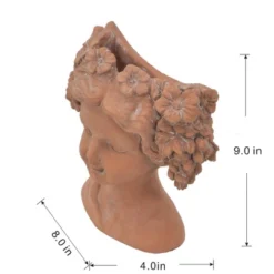 Gulches 11 Inch Gray Greek - Style Cement Head Planter For Indoor & Outdoor Garden Decor -OUTSUNNY Sale Store GUEST a54eeb3c 7b9c 418c 9702 7c4f7bdad99a